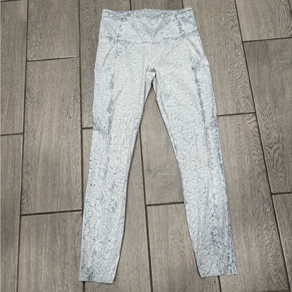 Lululemon Fast and Free Tight 25" *Nulux City Grit White Blue Fog Size 6 - Picture 2 of 9